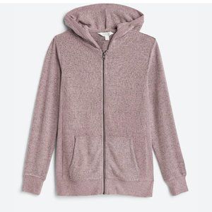 Market and Spruce Lavender Super Soft Blakely Zip Up Hooded Brushed Knit Top XL